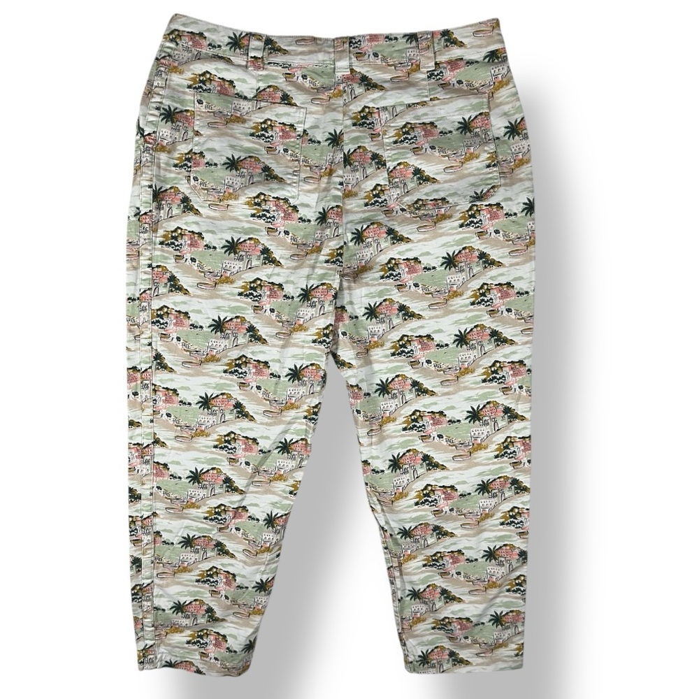 BODEN Classic Chino Paradise Bay Tropical Print Cropped Ankle Length Pants 14 - Picture 3 of 7